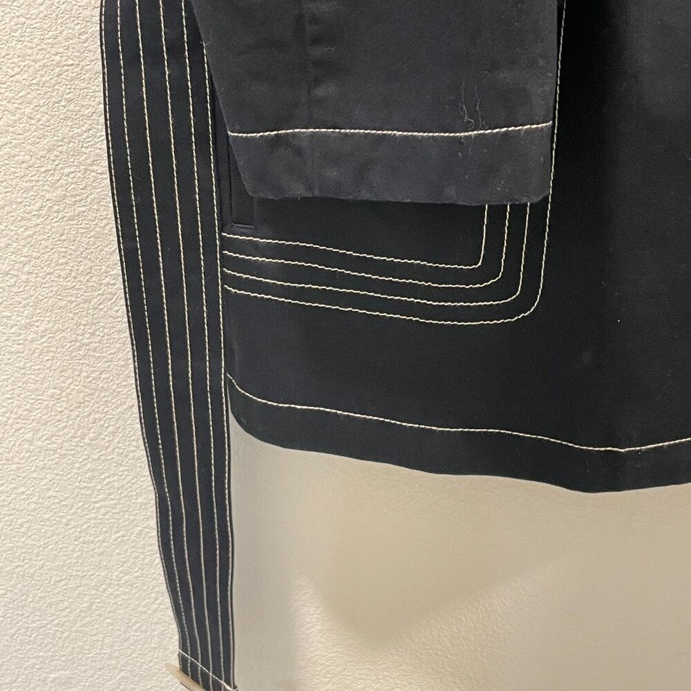 OLD NAVY Vintage (SP06) Trench/Pea Coat Long Sleeve Belted, Black - XXL - Picture 2 of 11